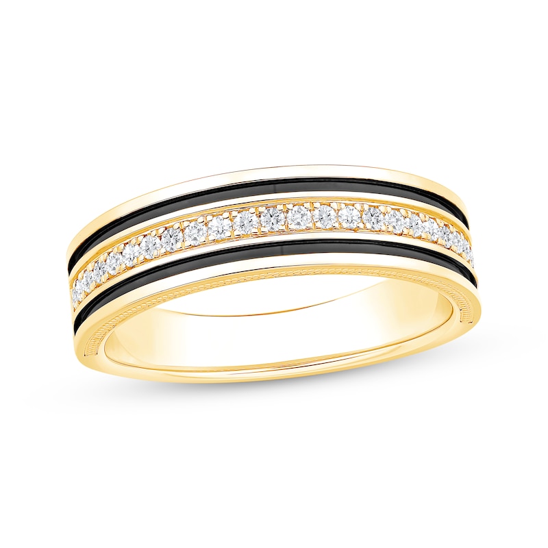 Men's Diamond Wedding Band 1/4 ct tw 10K Yellow Gold