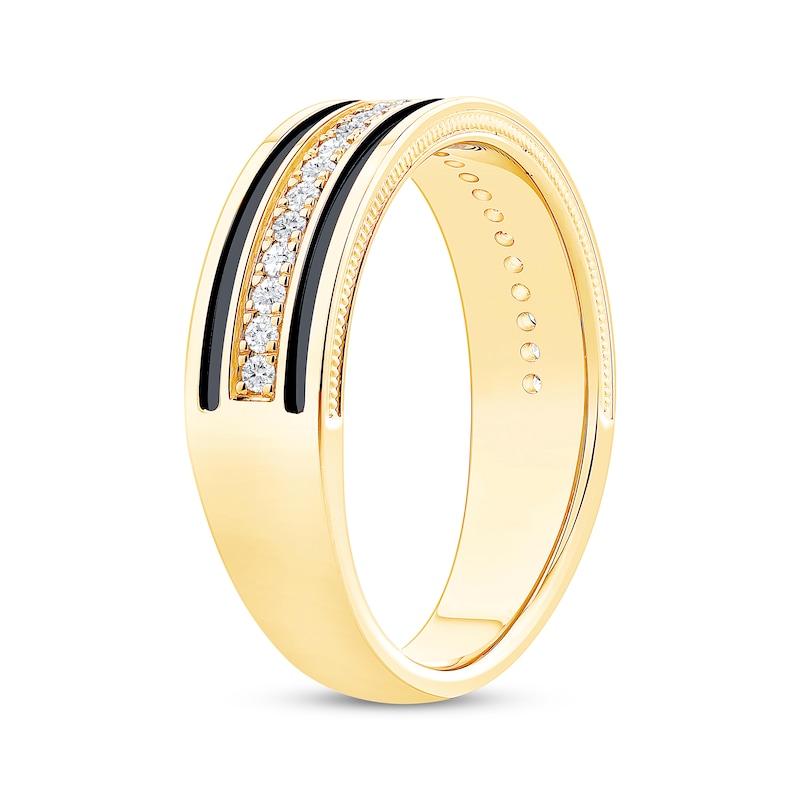 Men's Diamond Wedding Band 1/4 ct tw 10K Yellow Gold