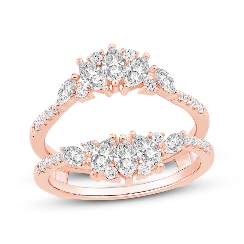 Main Image 1 of Now + Forever Marquise & Round-Cut Diamond Enhancer Ring 7/8 ct tw 14K Rose Gold