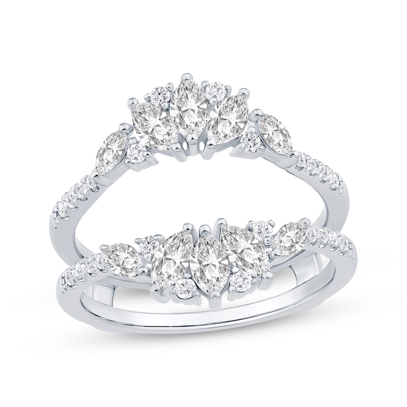 Main Image 1 of Now + Forever Marquise & Round-Cut Diamond Enhancer Ring 7/8 ct tw 14K White Gold