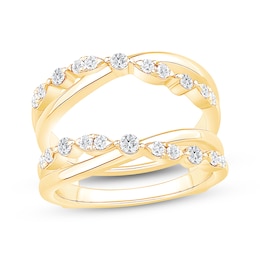 Now + Forever Diamond Crossover Enhancer Ring 1/2 ct tw 14K Yellow Gold