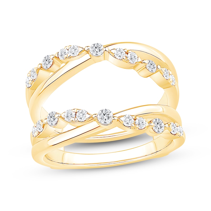 Main Image 1 of Now + Forever Diamond Crossover Enhancer Ring 1/2 ct tw 14K Yellow Gold
