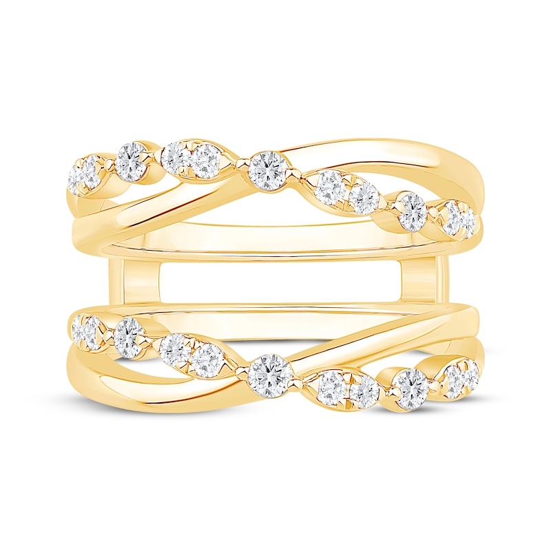 Main Image 3 of Now + Forever Diamond Crossover Enhancer Ring 1/2 ct tw 14K Yellow Gold