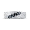 Thumbnail Image 3 of Now + Forever Men's Black Diamond Diagonal Groove Wedding Band 1/3 ct tw 10K White Gold