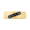 Thumbnail Image 3 of Now + Forever Men's Black Diamond Diagonal Groove Wedding Band 1/3 ct tw 10K Yellow Gold