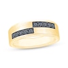 Thumbnail Image 1 of Now + Forever Men's Black Diamond Asymmetric Row Wedding Band 1/3 ct tw 10K Yellow Gold