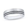 Thumbnail Image 1 of Now + Forever Men's Black Diamond Two-Row Wedding Band 1/3 ct tw 10K White Gold