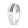 Thumbnail Image 2 of Now + Forever Men's Black Diamond Two-Row Wedding Band 1/3 ct tw 10K White Gold