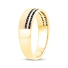Thumbnail Image 2 of Now + Forever Men's Black Diamond Two-Row Wedding Band 1/3 ct tw 10K Yellow Gold