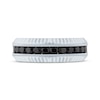 Thumbnail Image 3 of Now + Forever Men's Black Diamond Milgrain & Diamond-Cut Wedding Band 1 ct tw 10K White Gold