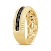 Thumbnail Image 2 of Now + Forever Men's Black Diamond Milgrain & Diamond-Cut Wedding Band 1 ct tw 10K Yellow Gold