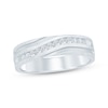 Thumbnail Image 1 of Now + Forever Men's Diamond Wave Wedding Band 1/4 ct tw 10K White Gold