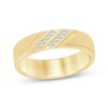 Thumbnail Image 1 of Now + Forever Men's Diamond Diagonal Double-Row Wedding Band 1/10 ct tw 10K Yellow Gold