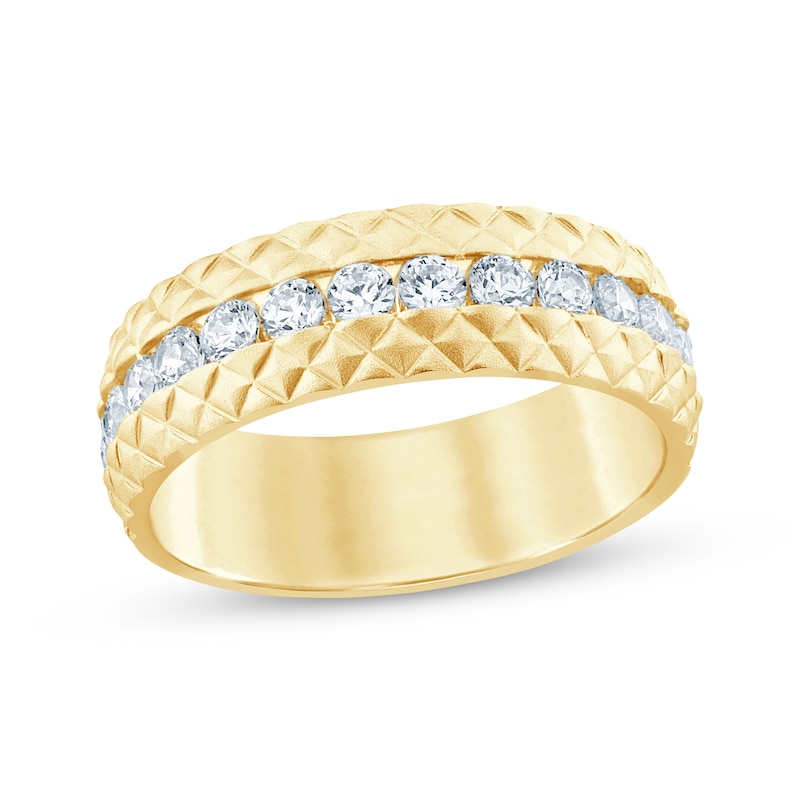 Main Image 1 of Now + Forever Men's Diamond Pyramid Edge Wedding Band 1 ct tw 10K Yellow Gold