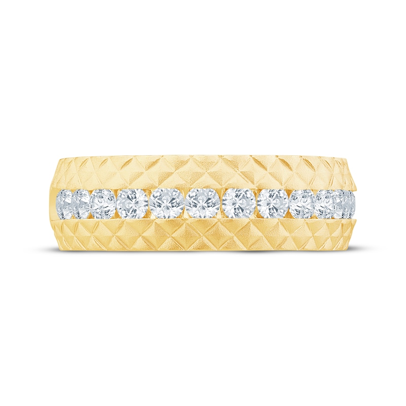 Main Image 3 of Now + Forever Men's Diamond Pyramid Edge Wedding Band 1 ct tw 10K Yellow Gold