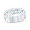 Thumbnail Image 1 of Now + Forever Men's Diamond Pyramid Edge Wedding Band 1 ct tw 10K White Gold