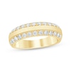 Thumbnail Image 1 of Now + Forever Men's Diamond Two-Row Beveled Wedding Band 1 ct tw 10K Yellow Gold