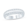 Thumbnail Image 1 of Now + Forever Men's Diamond Two-Row Beveled Wedding Band 1 ct tw 10K White Gold