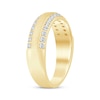 Thumbnail Image 2 of Now + Forever Men's Diamond Two-Row Beveled Wedding Band 1/2 ct tw 10K Yellow Gold