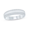 Thumbnail Image 1 of Now + Forever Men's Diamond Two-Row Beveled Wedding Band 1/2 ct tw 10K White Gold