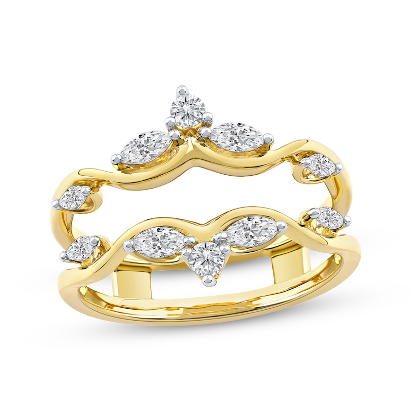 Main Image 1 of Now + Forever Marquise & Round-Cut Diamond Enhancer Ring 1/2 ct tw 14K Yellow Gold