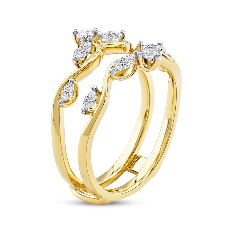 Main Image 2 of Now + Forever Marquise & Round-Cut Diamond Enhancer Ring 1/2 ct tw 14K Yellow Gold