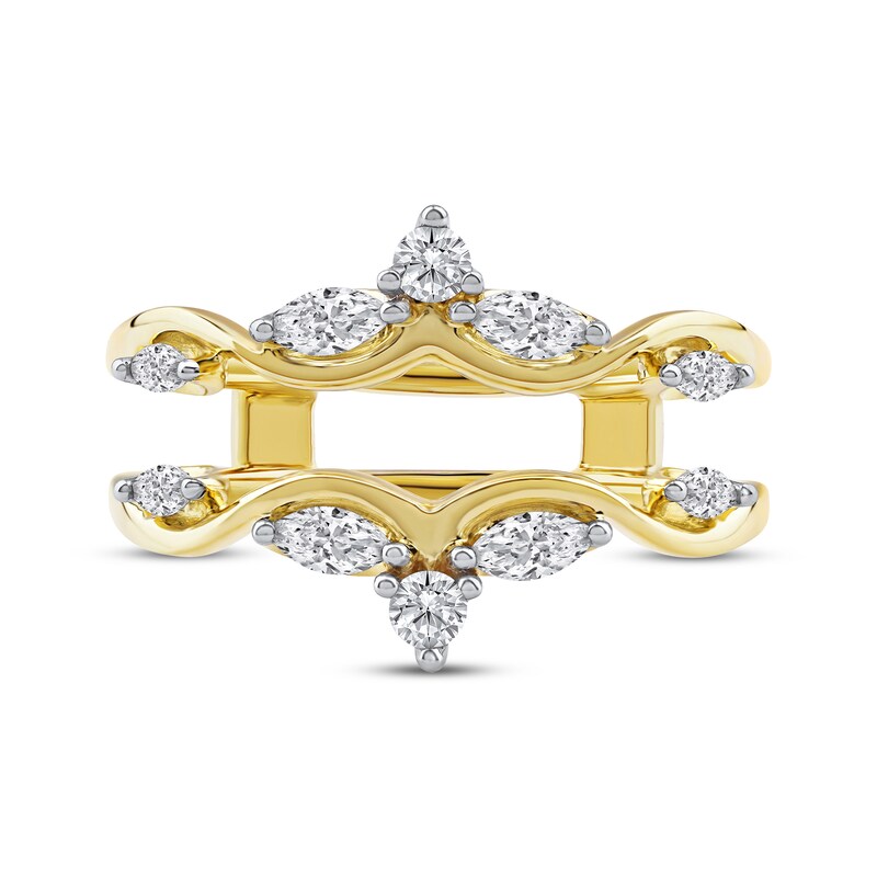 Main Image 3 of Now + Forever Marquise & Round-Cut Diamond Enhancer Ring 1/2 ct tw 14K Yellow Gold
