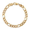 Thumbnail Image 1 of Diamond-Cut Figaro Chain Bracelet 7.8mm Solid 10K Yellow Gold 8.5&quot;