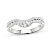 Thumbnail Image 1 of Now + Forever Baguette & Round-Cut Diamond Contour Anniversary Ring 1/3 ct tw 14K White Gold
