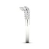 Thumbnail Image 3 of Now + Forever Baguette & Round-Cut Diamond Contour Anniversary Ring 1/3 ct tw 14K White Gold