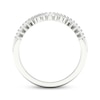 Thumbnail Image 4 of Now + Forever Baguette & Round-Cut Diamond Contour Anniversary Ring 1/3 ct tw 14K White Gold