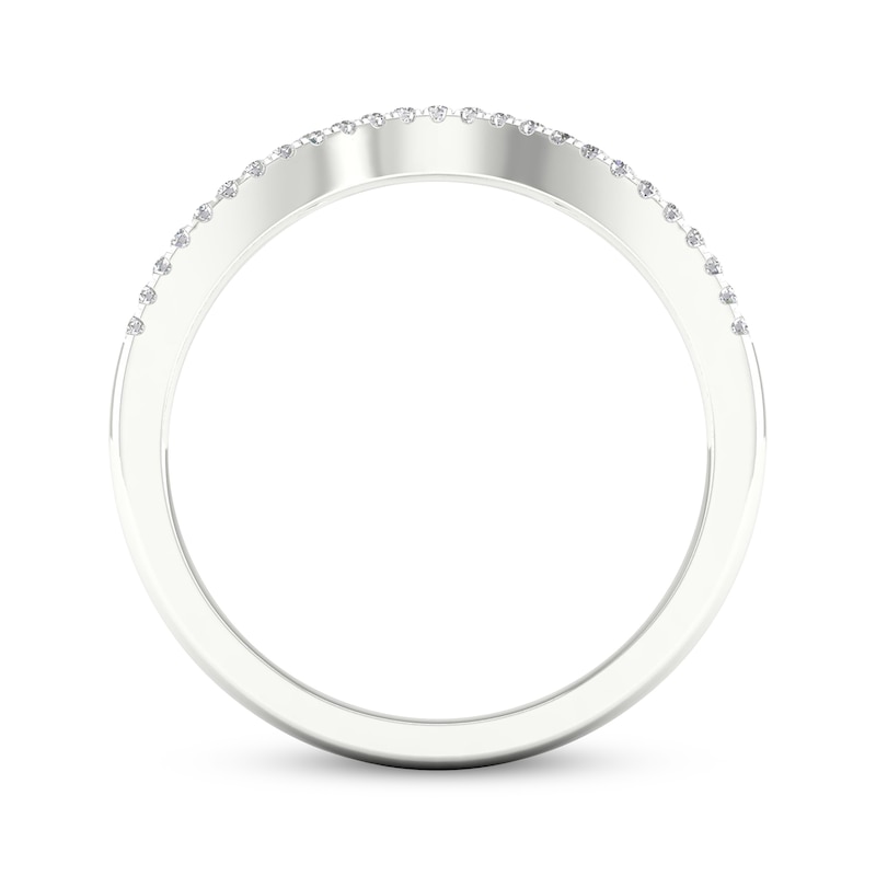 Main Image 4 of Now + Forever Baguette & Round-Cut Diamond Contour Anniversary Ring 1/3 ct tw 14K White Gold