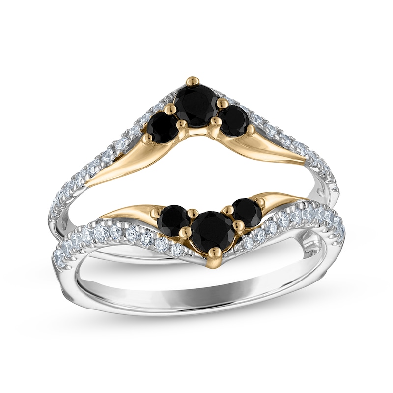 Main Image 1 of Now + Forever Black & White Diamond Enhancer Ring 3/4 ct tw 14K Two-Gone Gold