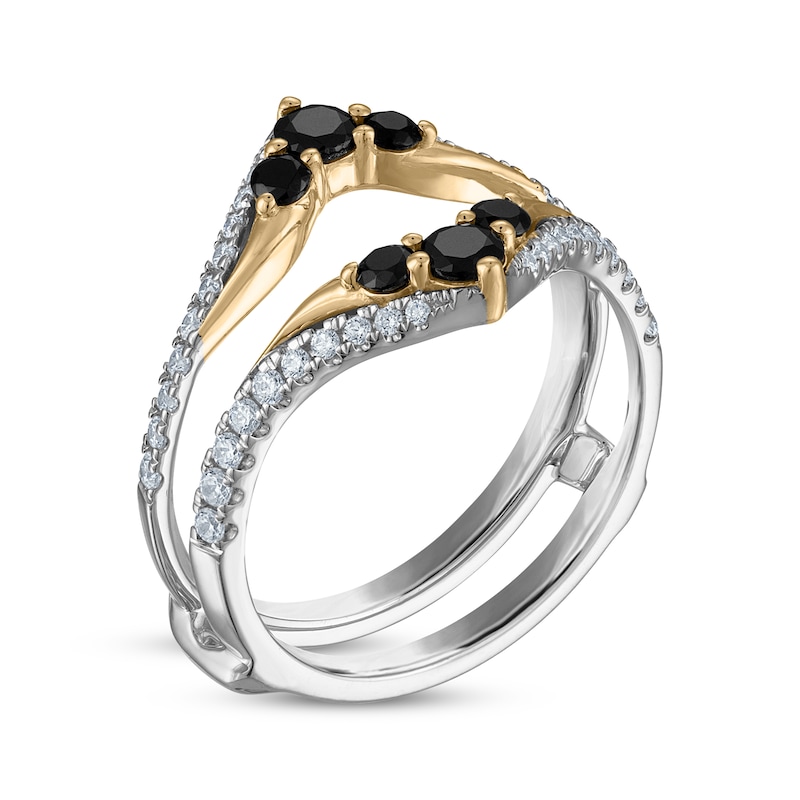 Main Image 2 of Now + Forever Black & White Diamond Enhancer Ring 3/4 ct tw 14K Two-Gone Gold