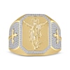 Thumbnail Image 3 of Men's White & Black Diamond Faith Signet Ring 1/2 ct tw 10K Yellow Gold