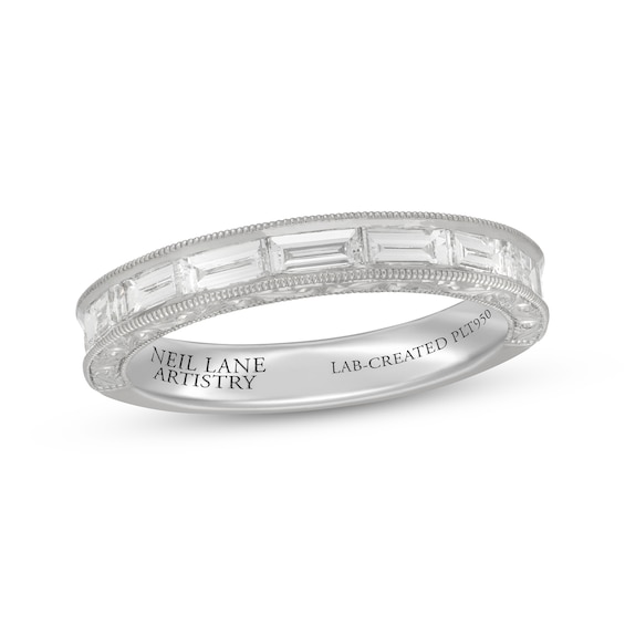 Neil Lane Artistry Heritage Baguette-Cut Lab-Grown Diamond Wedding Band 1 ct tw Platinum