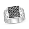 Thumbnail Image 1 of Men's Black Spinel Multi-Stone Ring Sterling Silver