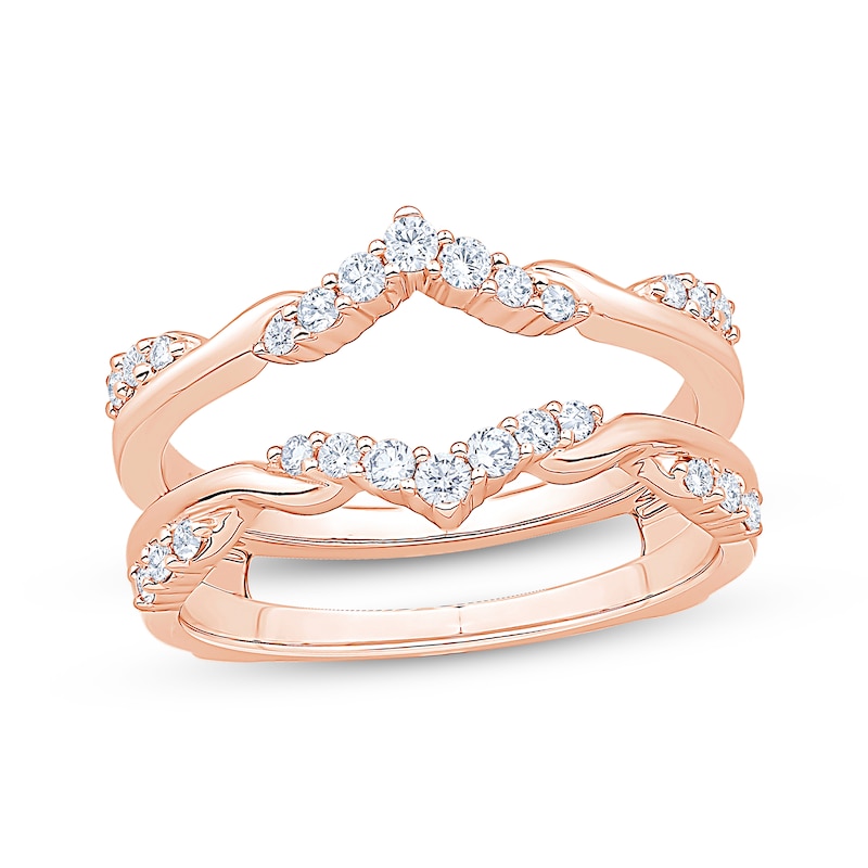 Main Image 1 of Now + Forever Diamond Chevron Enhancer Ring 1/3 ct tw 14K Rose Gold