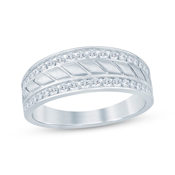 Men's Diamond Wedding Band 1/2 ct tw 10K White Gold