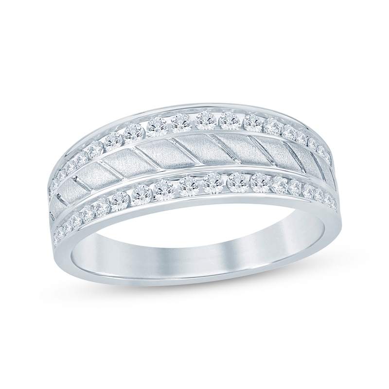 Main Image 1 of Now + Forever Men's Diamond Wedding Band 1/2 ct tw 10K White Gold