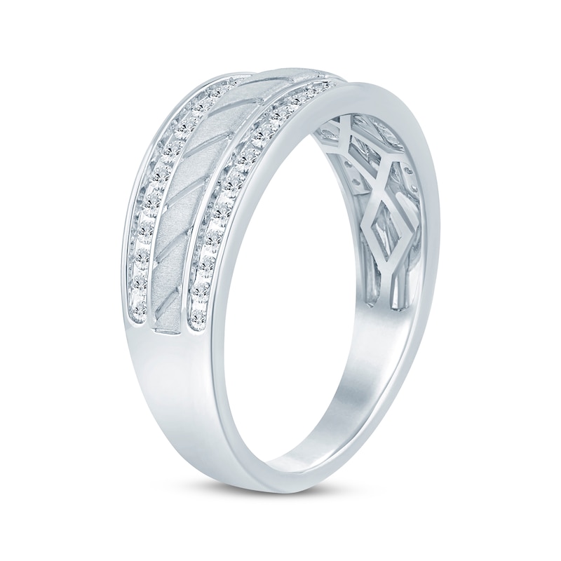 Main Image 2 of Now + Forever Men's Diamond Wedding Band 1/2 ct tw 10K White Gold