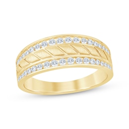 Now + Forever Men's Diamond Wedding Band 1/2 ct tw 10K Yellow Gold