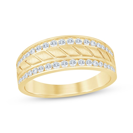 Now + Forever Men's Diamond Wedding Band 1/2 ct tw 10K Yellow Gold