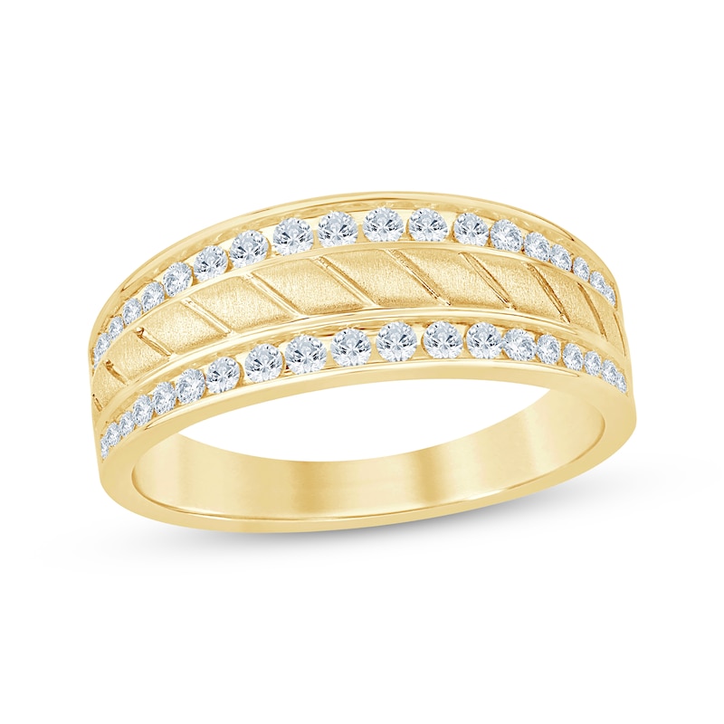 Main Image 1 of Now + Forever Men's Diamond Wedding Band 1/2 ct tw 10K Yellow Gold