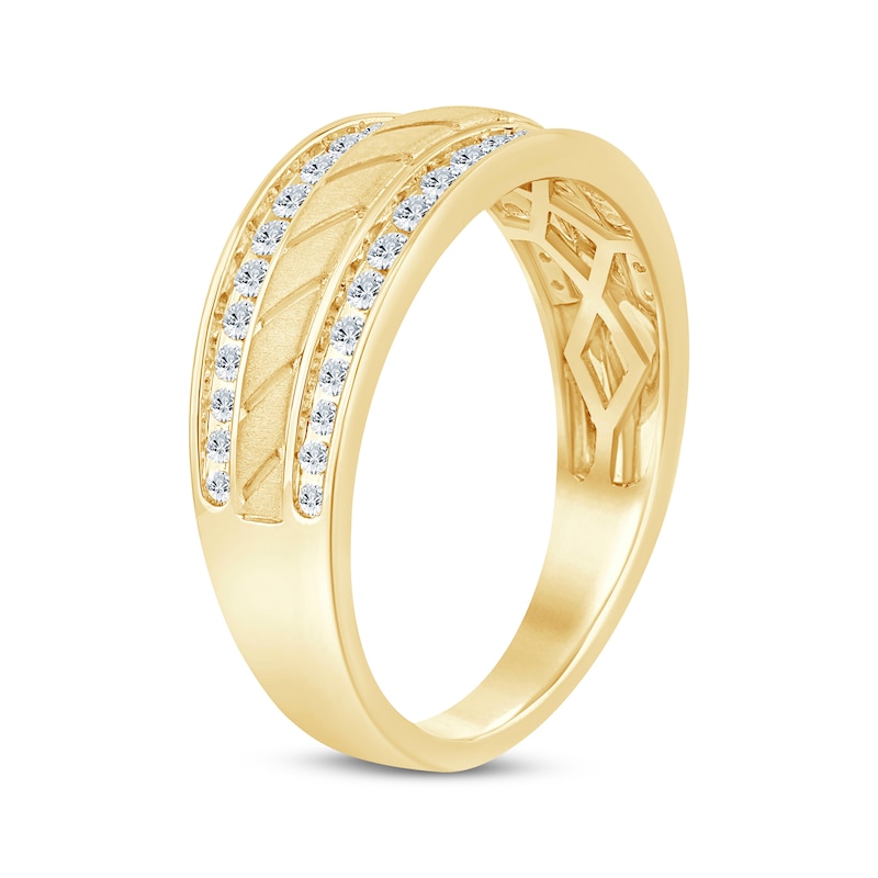 Main Image 2 of Now + Forever Men's Diamond Wedding Band 1/2 ct tw 10K Yellow Gold