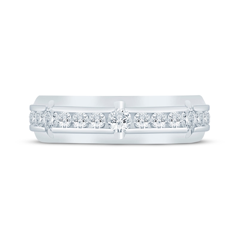 Main Image 3 of Now + Forever Men's Diamond Channel Wedding Band 1 ct tw 10K White Gold