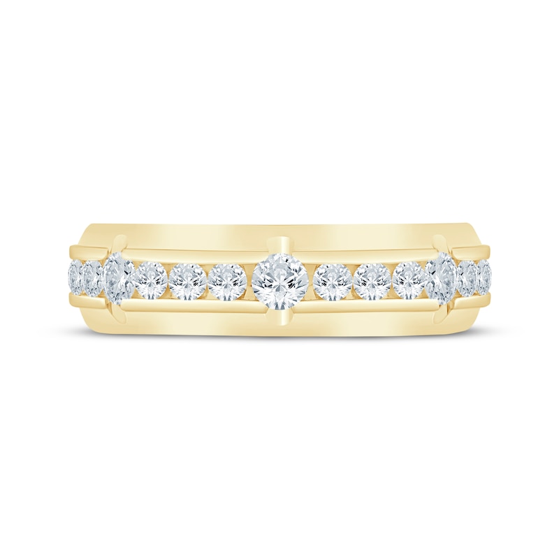 Main Image 3 of Now + Forever Men's Diamond Channel Wedding Band 1 ct tw 10K Yellow Gold