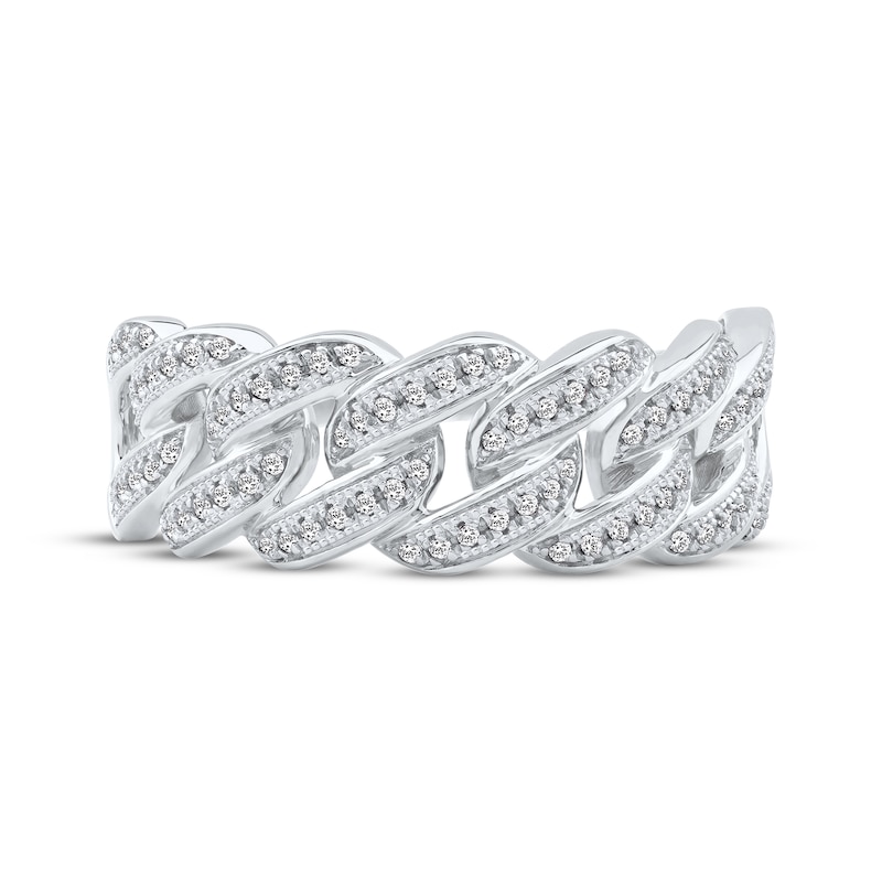 Main Image 3 of Men's Diamond Chain Link Ring 1/4 ct tw 10K White Gold