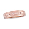 Thumbnail Image 1 of Now + Forever Men's Diamond Milgrain Wedding Band 1/10 ct tw 10K Rose Gold
