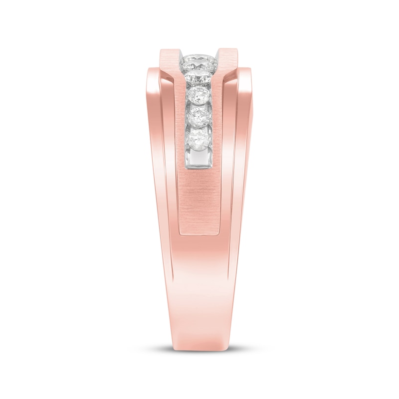 Main Image 2 of Now + Forever Men's Diamond Wedding Band 1/2 ct tw 10K Rose Gold